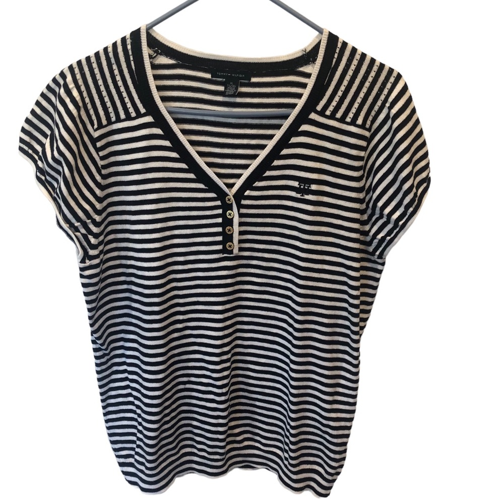 Tommy Hilfiger XL navy and white striped top like new Women’s Ladies